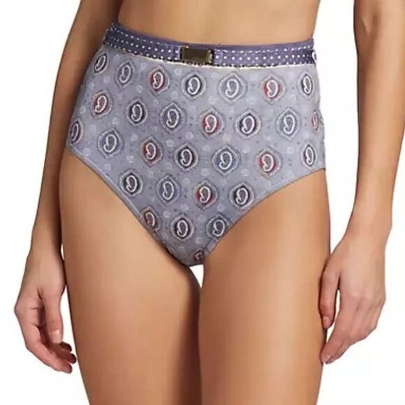 NWT$225 ZIMMERMANN Vitali High-Waist Halter Bikini Paisley Bottom Brief 2 (6-8) - Picture 16 of 16